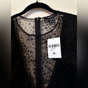 Black lace mini dress